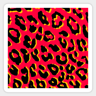 Leopard Print Red Sticker